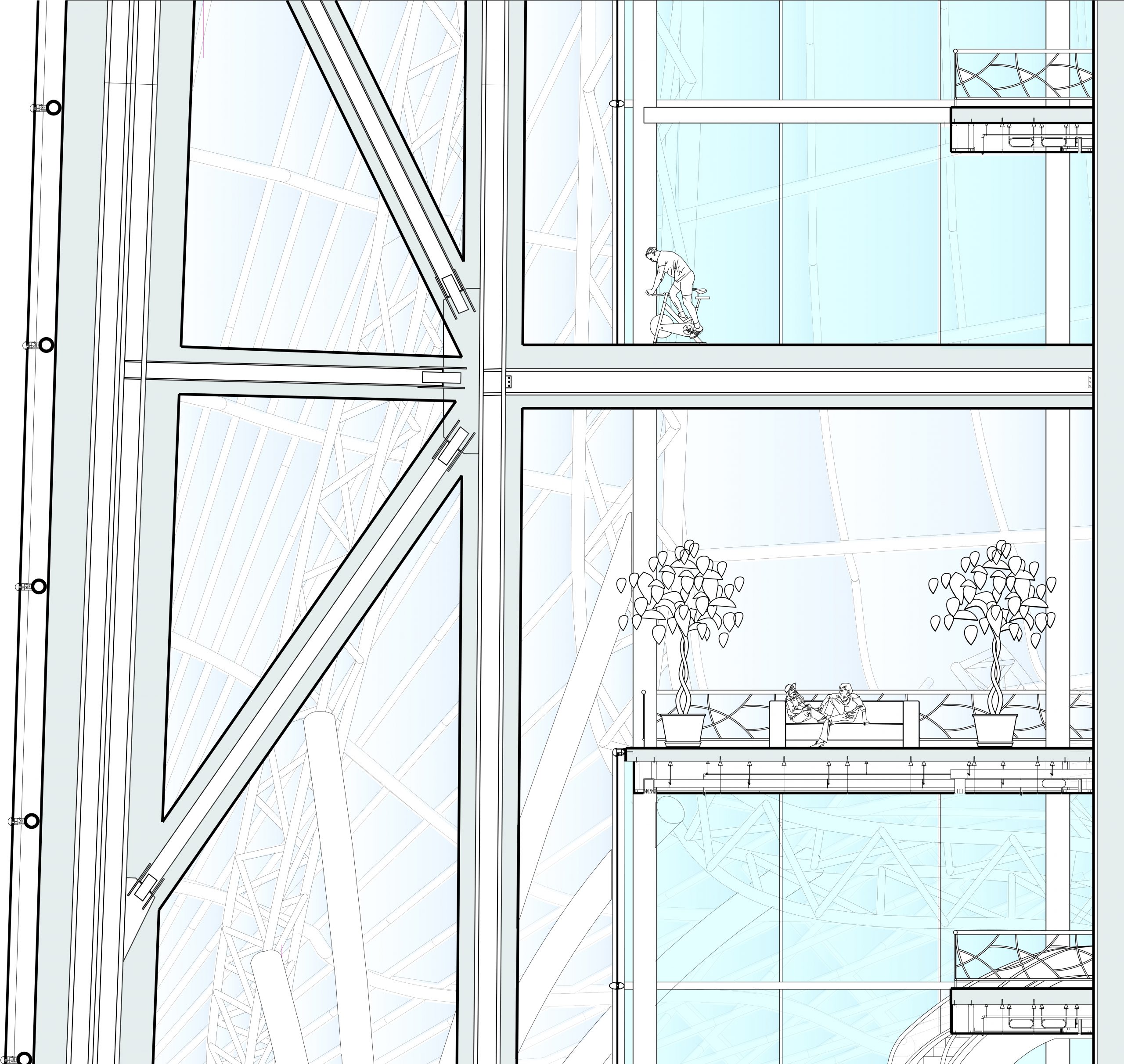 Building skin section detail