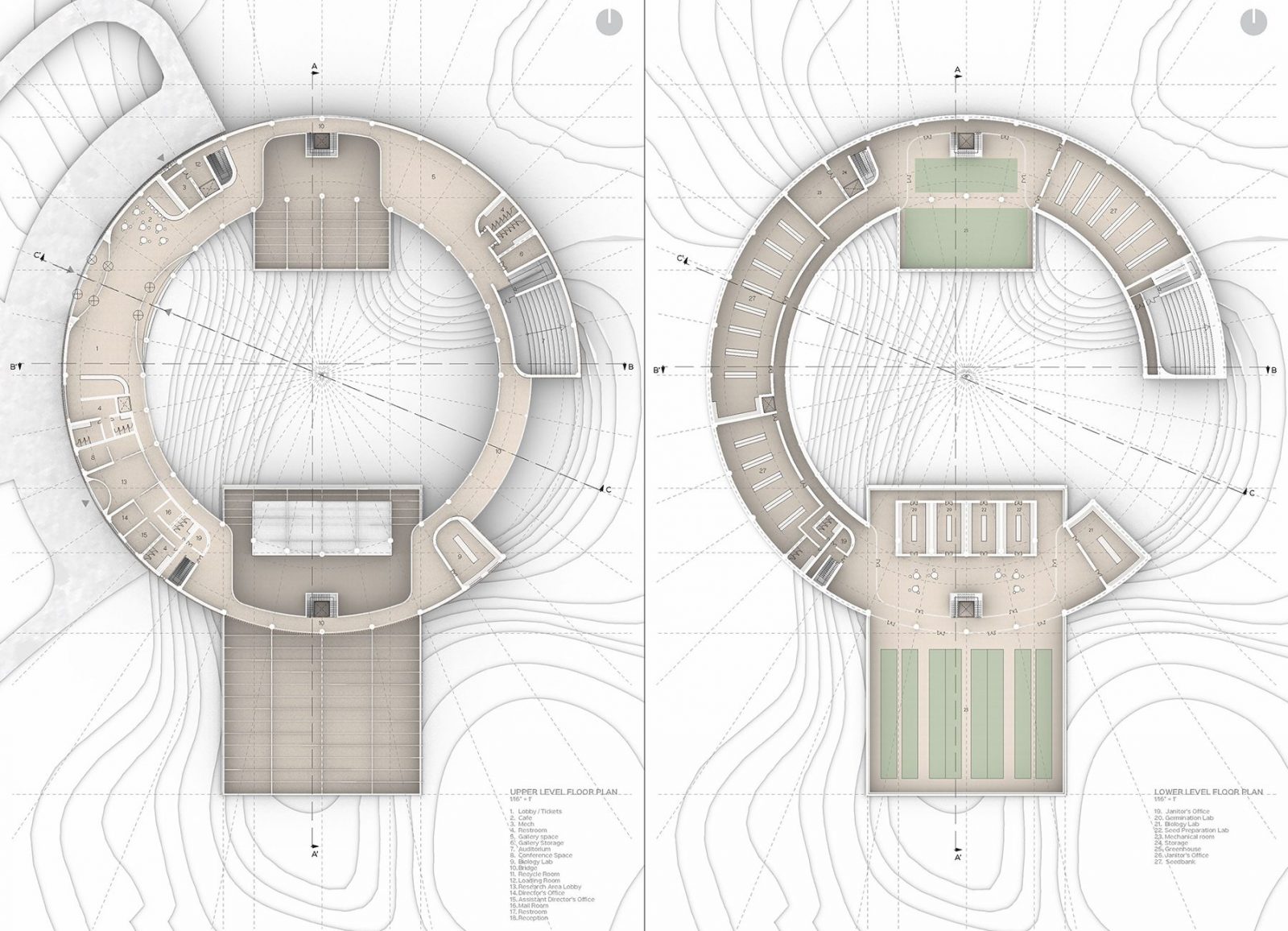 Circular plans side by side 