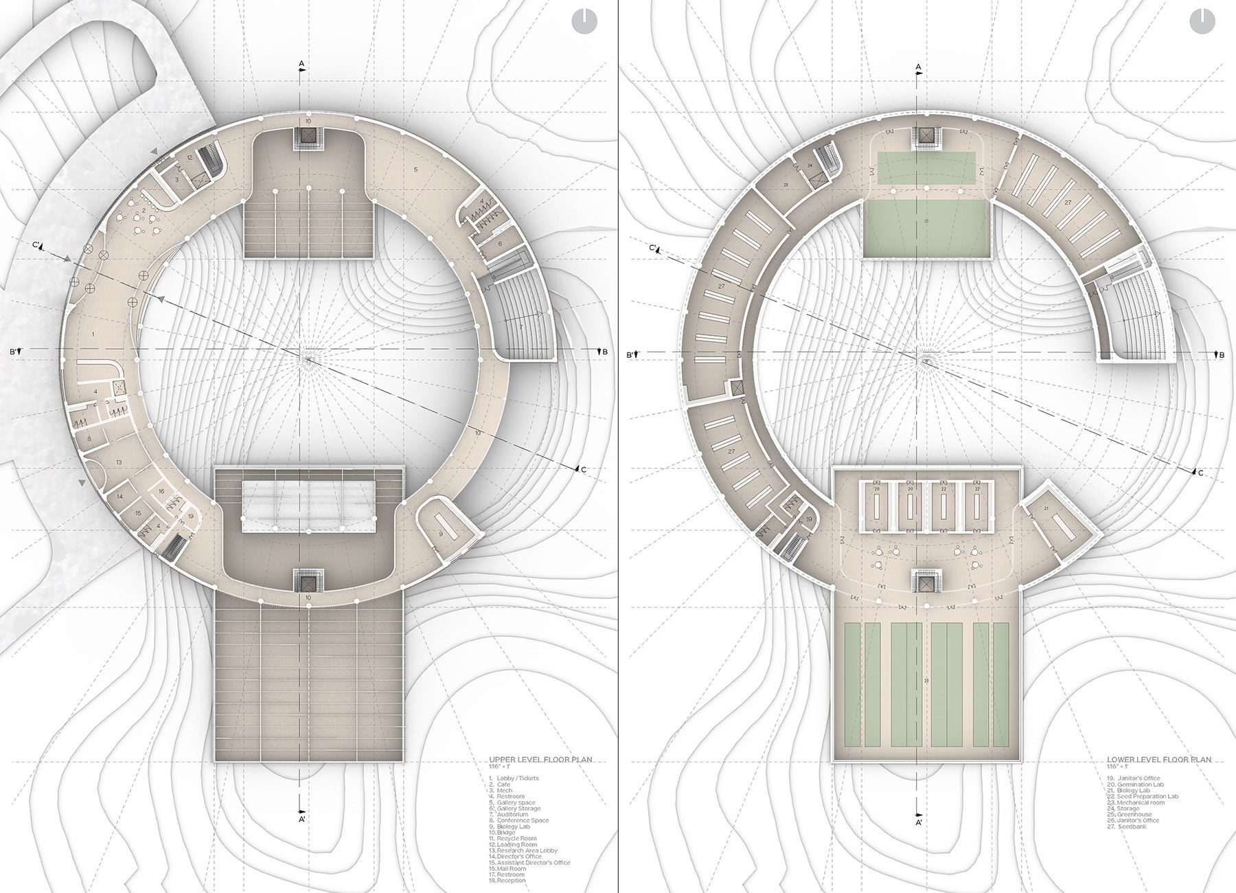 Rendering with plans below