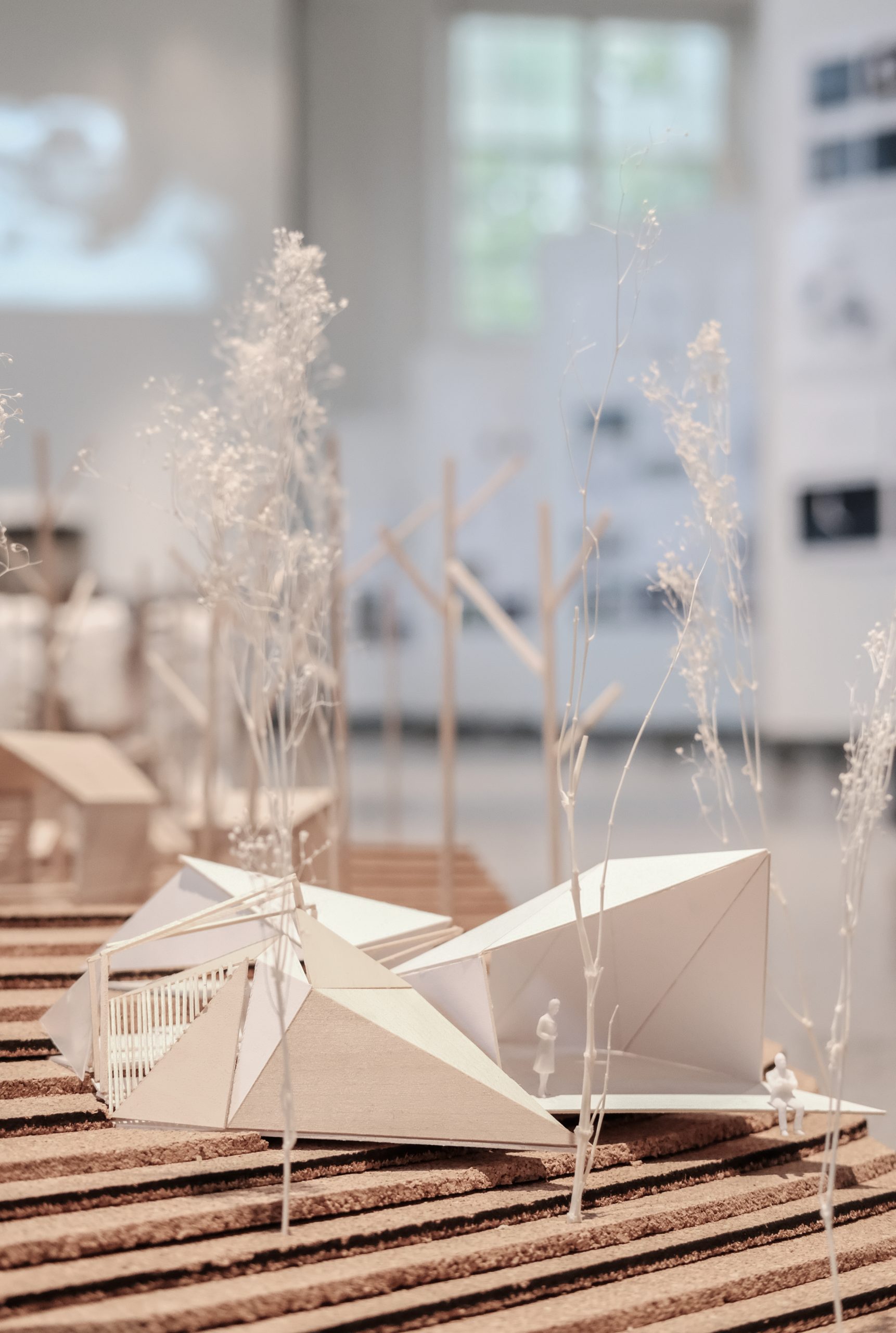 closeup view of final model in Temple Buell Architecture Gallery