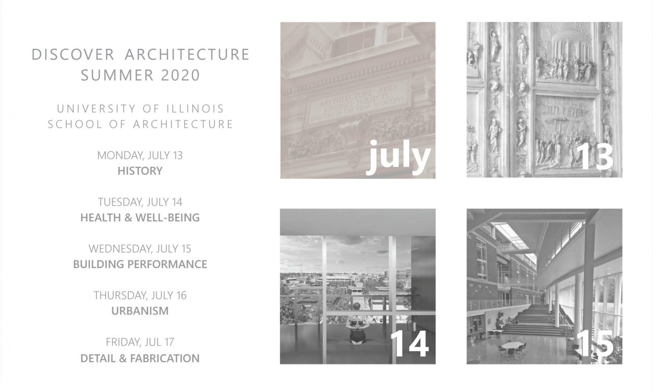 July 2020 Discover Architecture program and schedule
