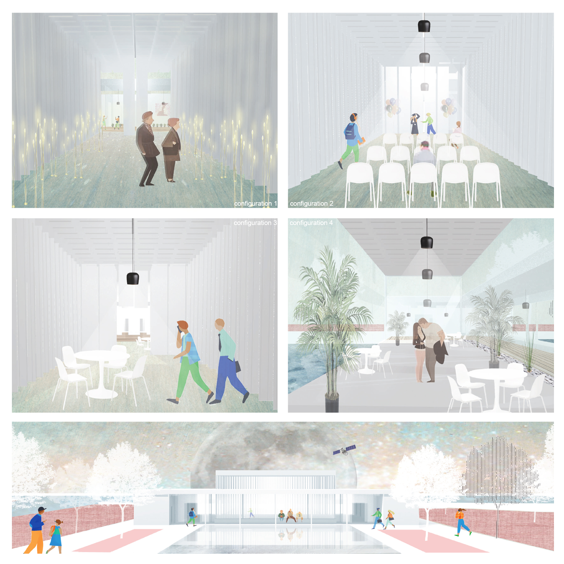 Several collage renderings