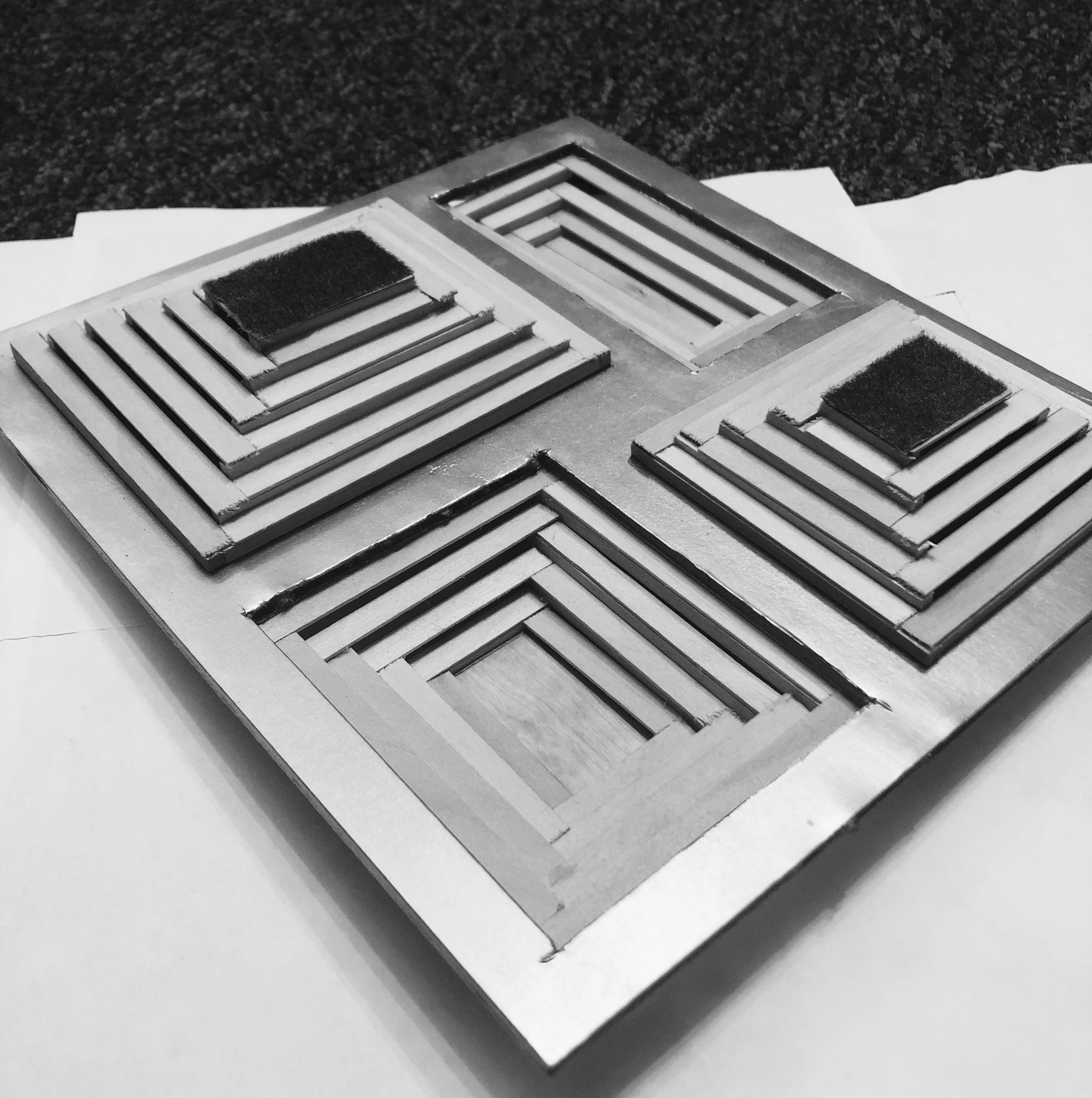 Model with stepped seating
