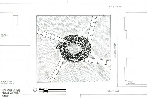 Plan of spiral intervention for Savannah square 