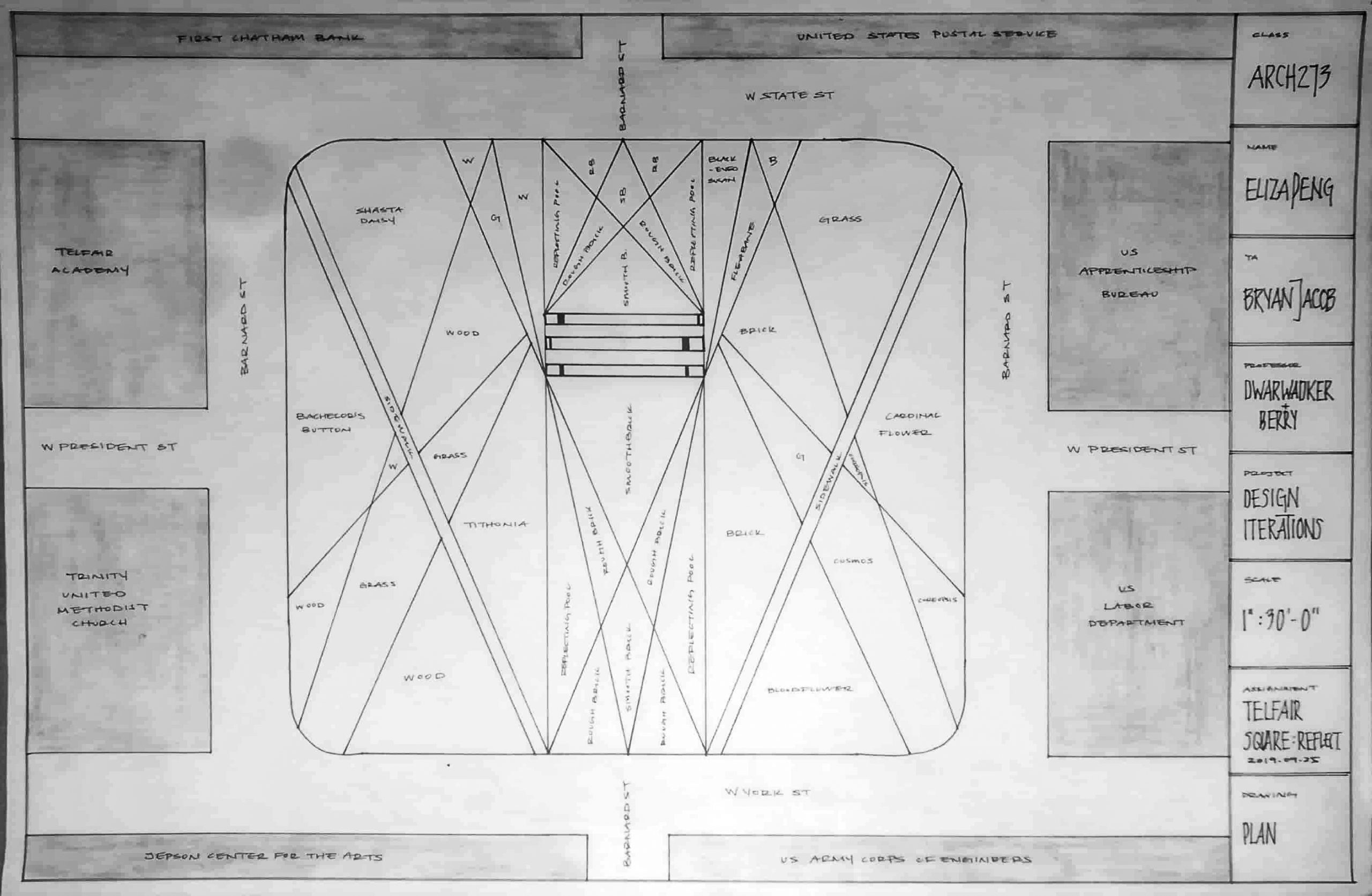 Plan of diagonal design for Savannah square