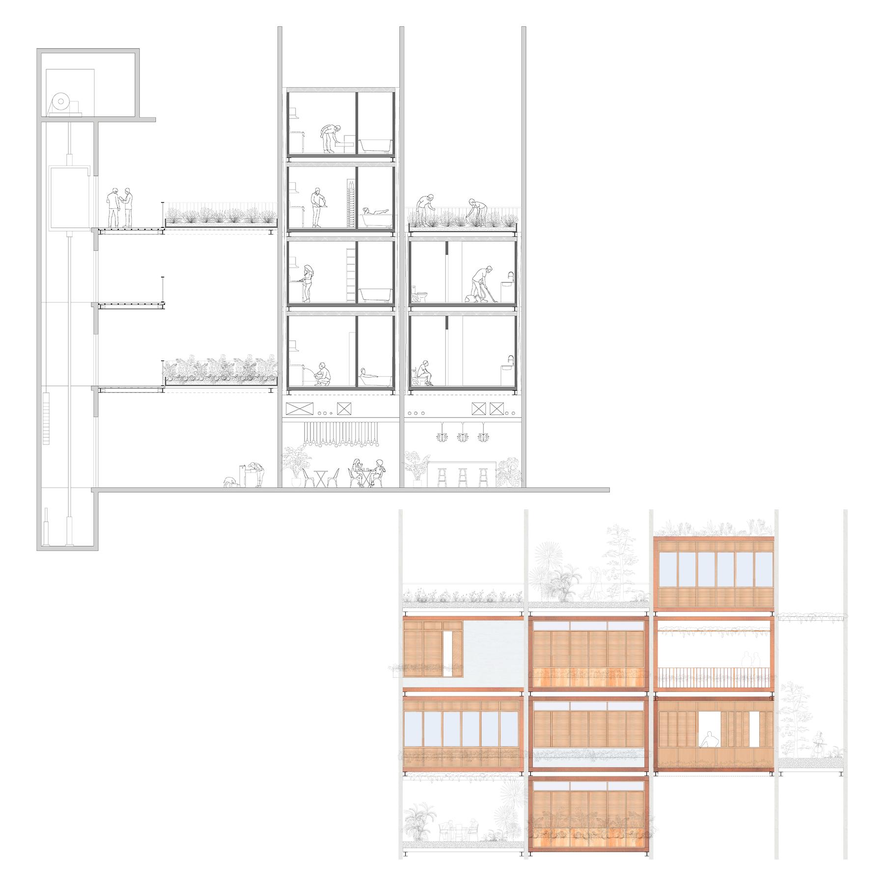 section and elevation