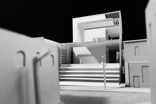 Side view of model with masses and voids 