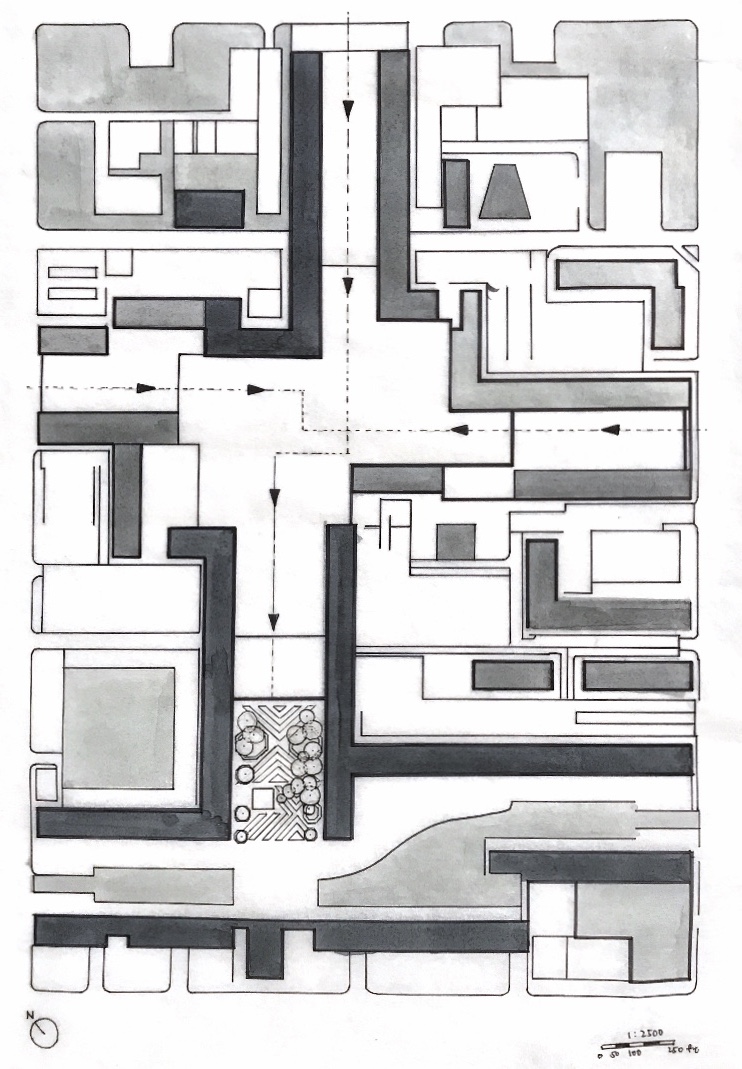 Site plan of design intervention in Chandigarh, Sector 17