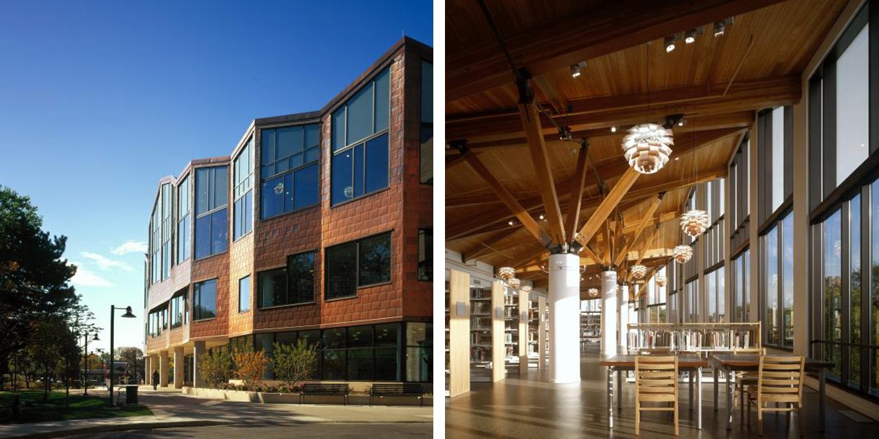 images of oak park library exterior and interior 