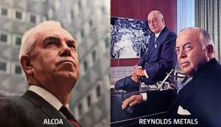 head shots of three executives from Alcoa and Reynolds Metals