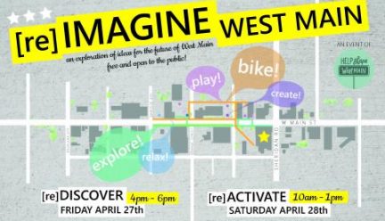 flier for [re]Imagine West Main design review