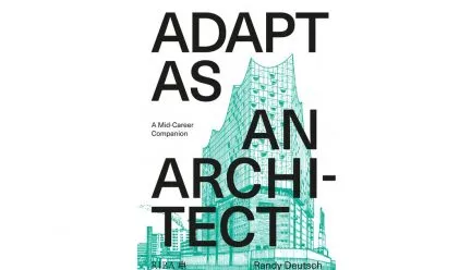 Adapt as an Architect book cover with teal image behind text 