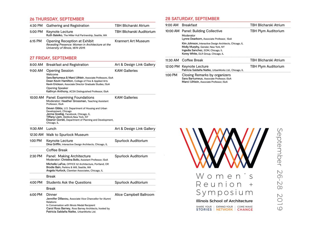 image of the speaker schedule for the symposium 