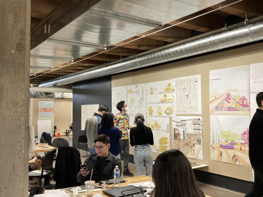 chicago studio interior during a review