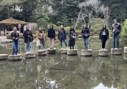 People standing on rocks