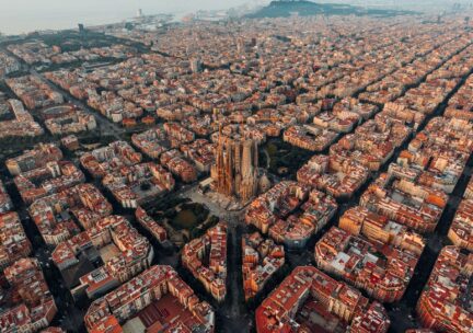 Skyview of Barcelona.