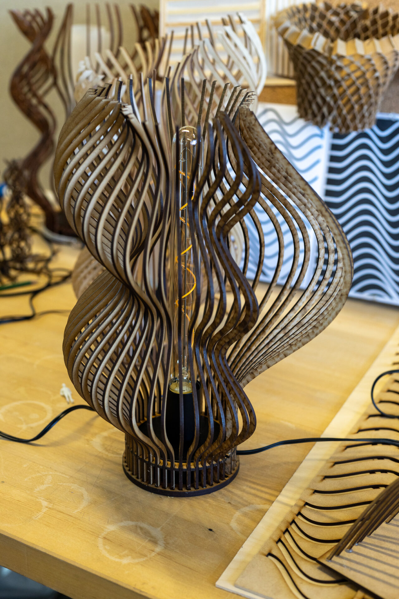 wood spinning building