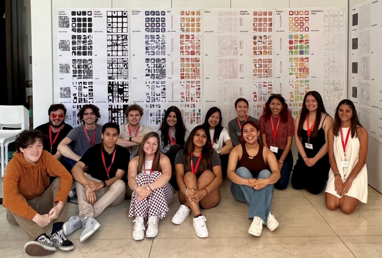 Chicago Studio students with projects behind them