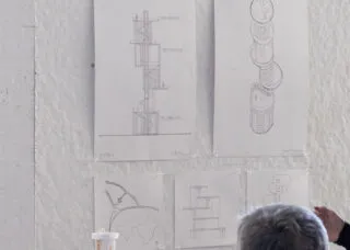 model and drawings of architectural work