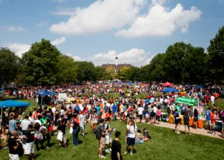 picture of north quad with tons of students and booths