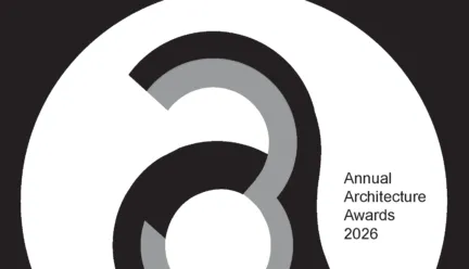 a3 awards logo pic black and white, 3 transposed on black lowercase a, words: annual architecture awards 2026