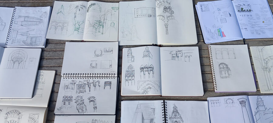 multiple students drawings