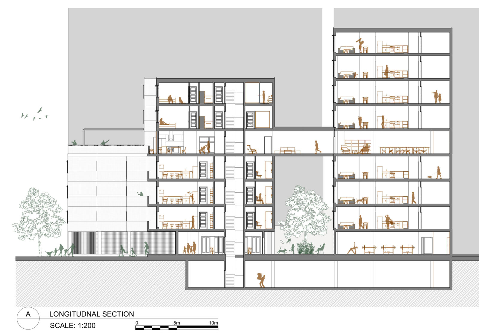 interior drawing by architecture student