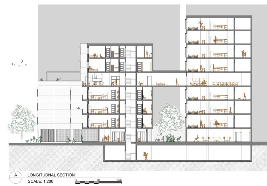 interior drawing by architecture student