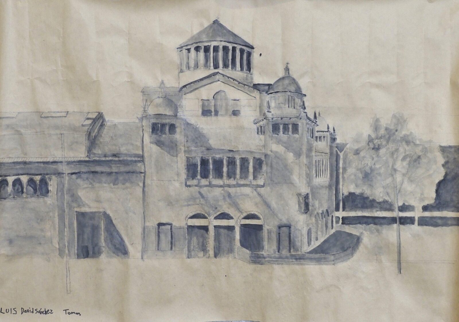 drawing of large building