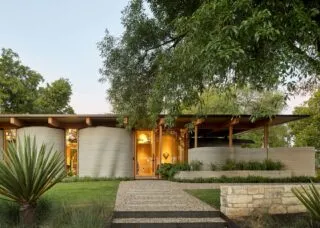 picture of house with lights on