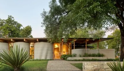 picture of house with lights on