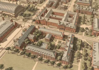 small campus masterplan aerial of the architecture