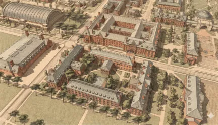 small campus masterplan aerial of the architecture
