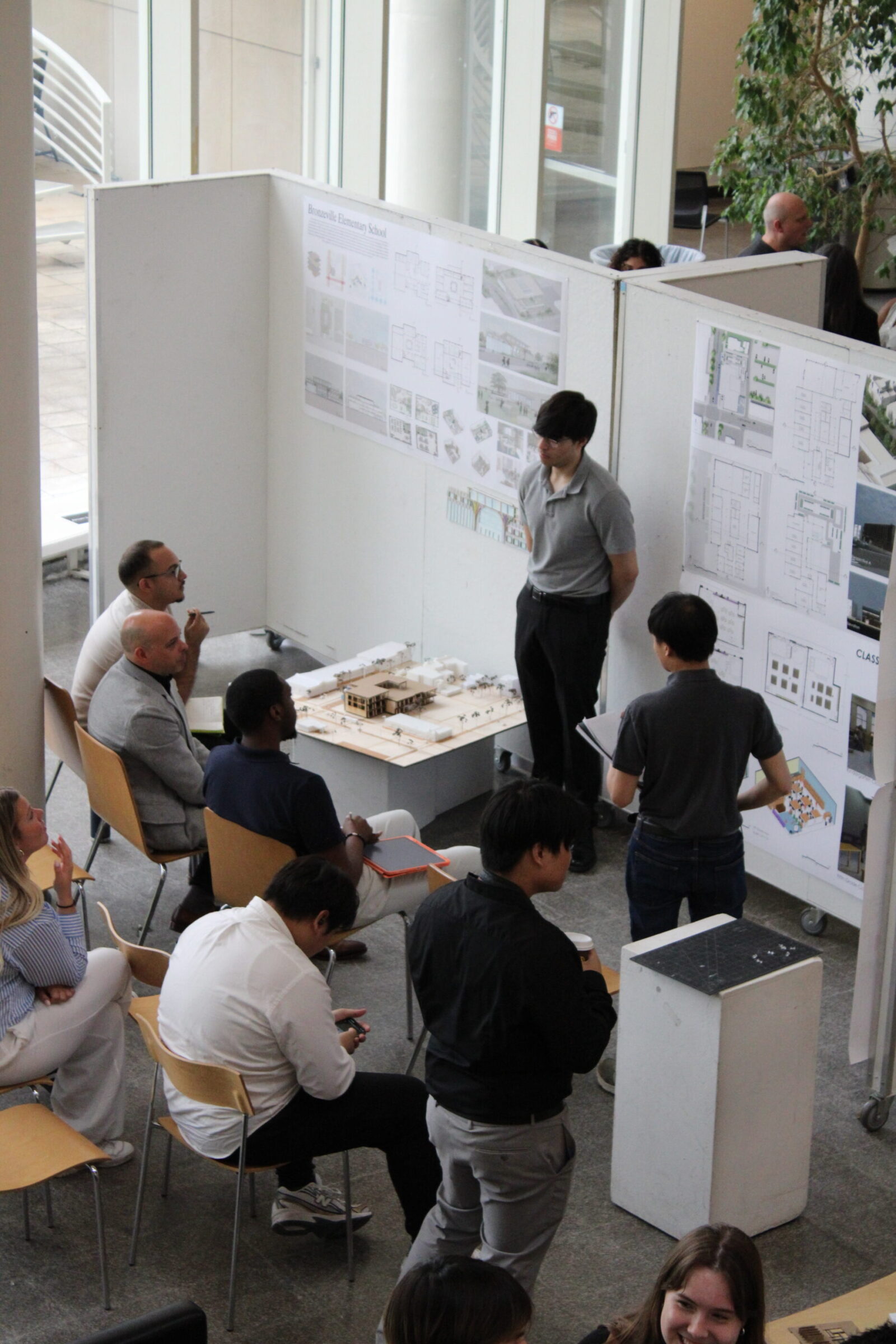 student presenting to jury