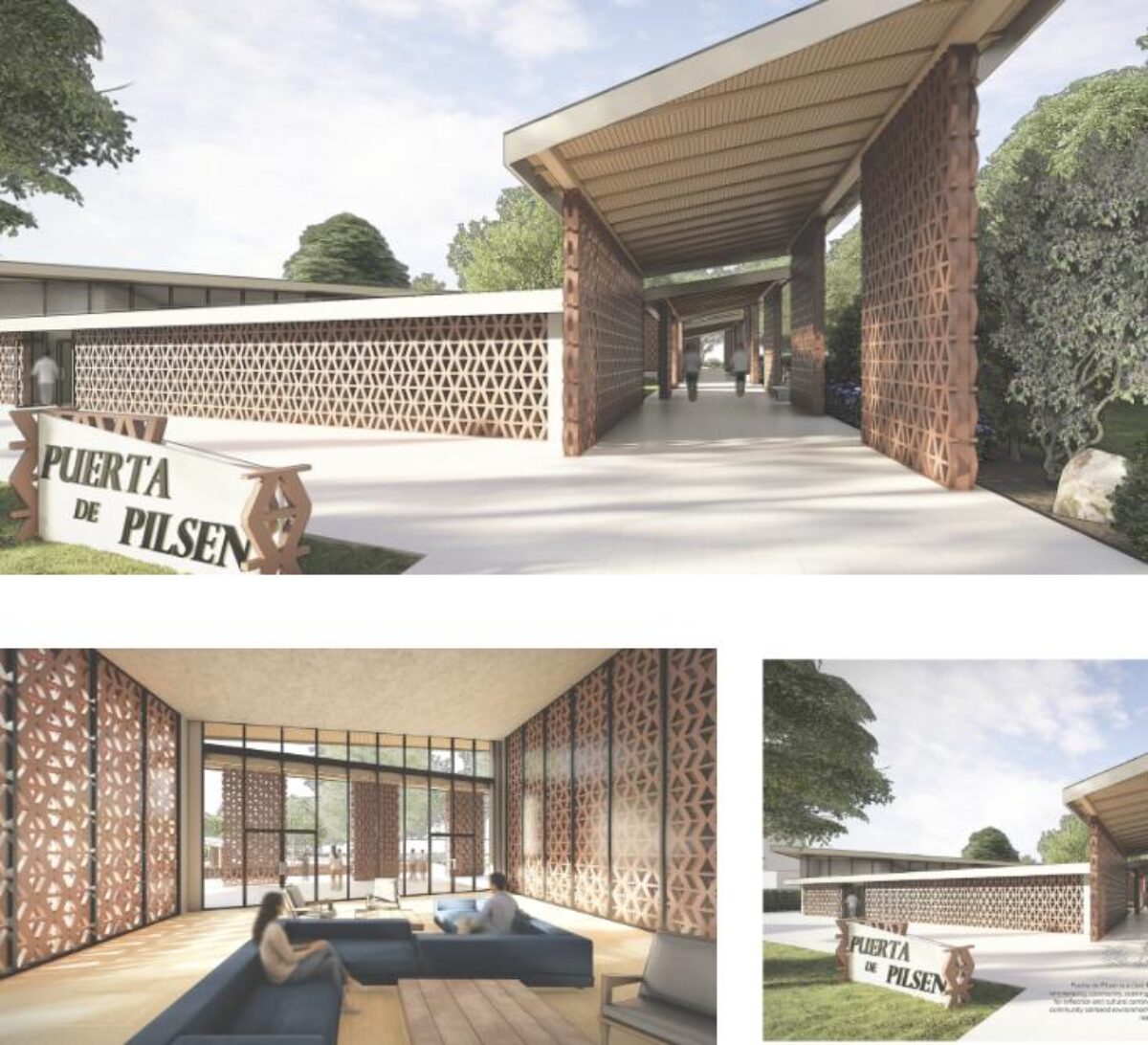Puerta de Pilsen interior and exterior renders