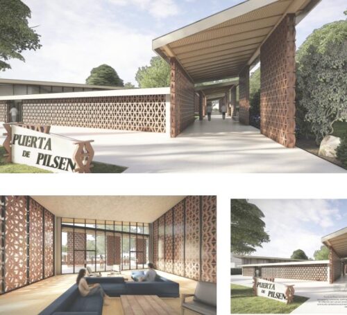 Puerta de Pilsen interior and exterior renders