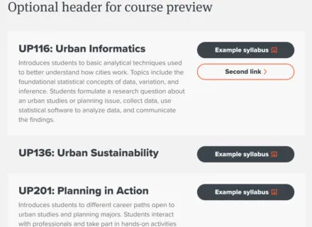 Example of the course preview component.