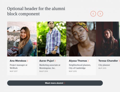 Example of a feature block showing alumni.