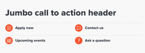 Jumbo call to action example.