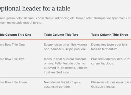 An example of a table component.