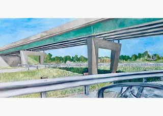 Painting of overpass by Howard Kanter