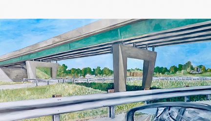 Painting of overpass by Howard Kanter