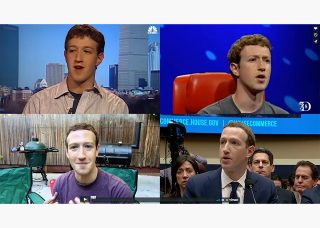 Four images of Mark Zuckerberg