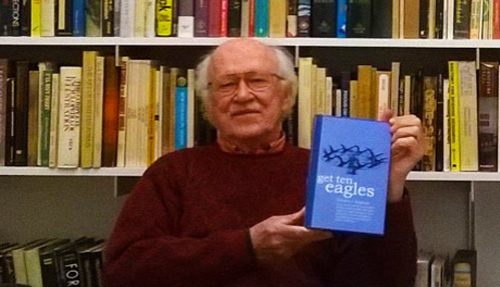 Ed Zagorski holding book
