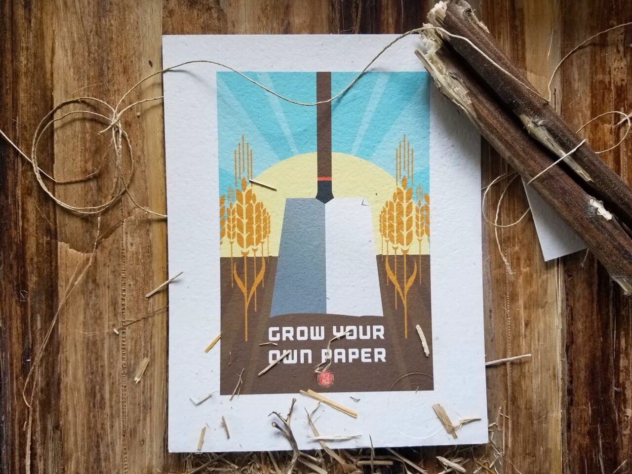 “Grow Your Own Paper” poster by Eric Benson. Inspired by WPA posters from the Federal Art Project (1935–1943).