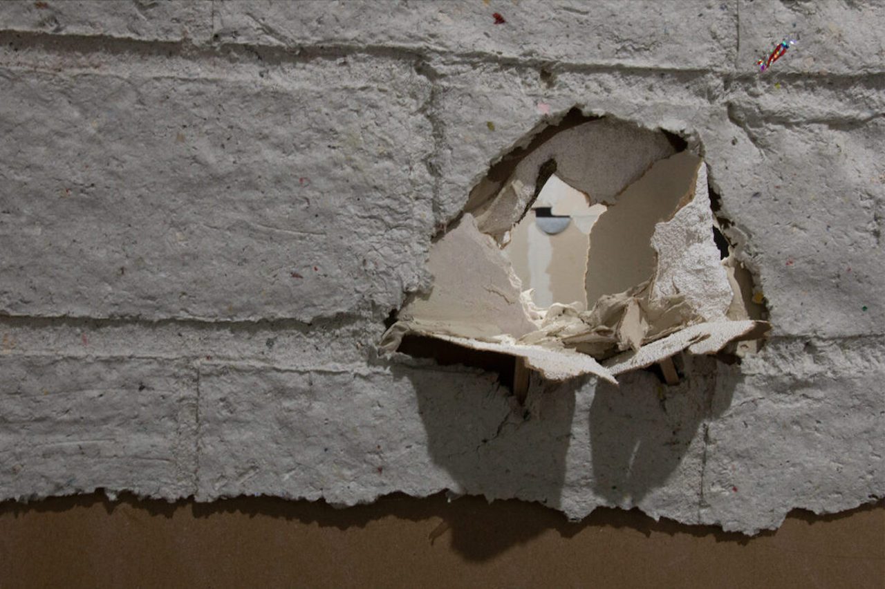Photo of a hole in a wall