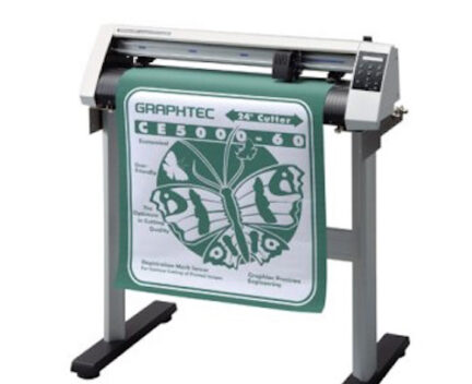 vinyl cutter with green and white vinyl
