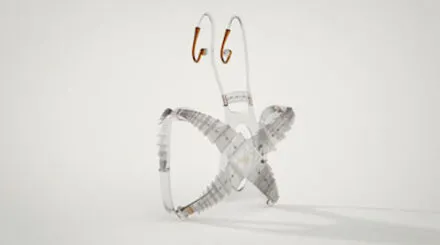 Photo of x-shaped model for mixed reality audio system with insect-like antennae