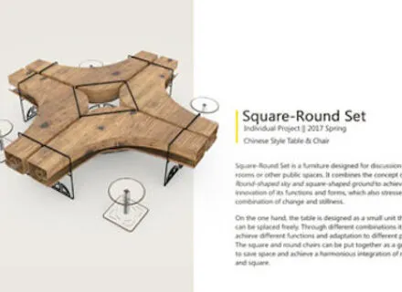 Design for Chinese-style table and chair