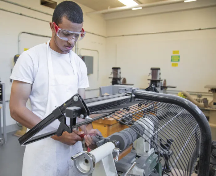 person working on machine